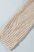 Zipper V-Neck Dropped Sleeve Hooded Solid Sweater